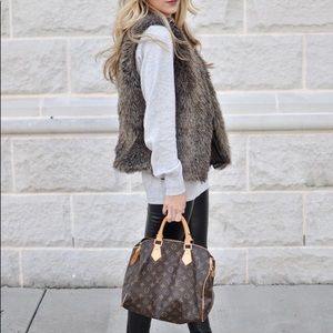 Faux fur reversible vest festival vest